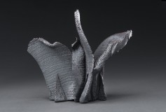 Last Cut wood-fired ceramic and glass sculpture by Tony Moore