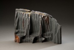 Untitled wood-fired ceramic and glass sculpture by Tony Moore