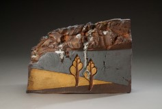 Untitled wood-fired ceramic and glass sculpture by Tony Moore