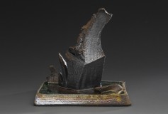 First Cut wood-fired ceramic and glass sculpture by Tony Moore