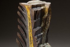 wood-fired ceramic and glass sculpture by Tony Moore